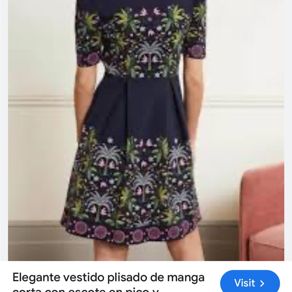 Boden floral dress navy blue size uk10 us large